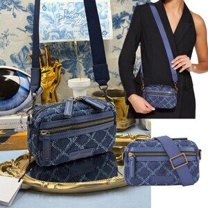 🆕 KURT GEIGER LONDON 🧿 NWT XS Denim Cross Body Bag, Denim & Navy Blue